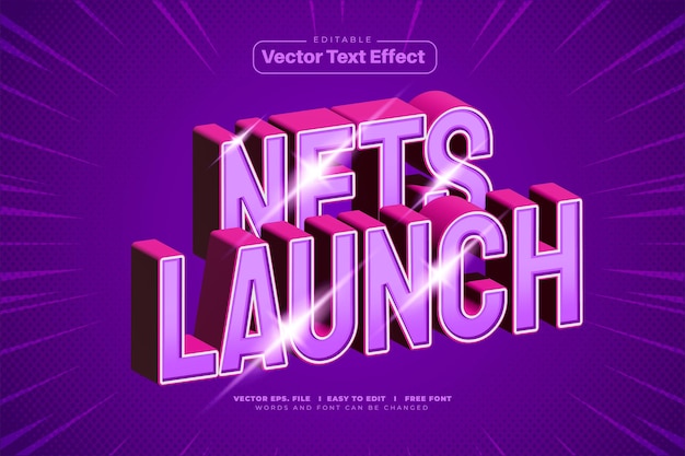 3D Bold NFT Launch Text Effect