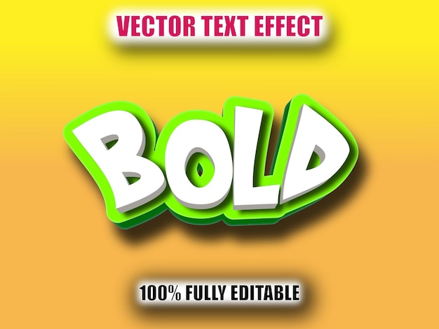 3D Bold Text Effect on a yellow background