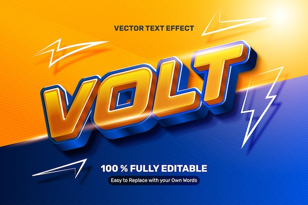 3D Bold Volt Light Text Effect