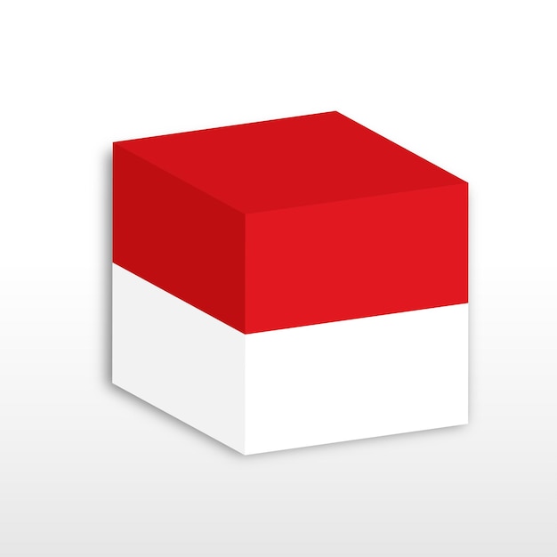 3d box indonesian flag red and white