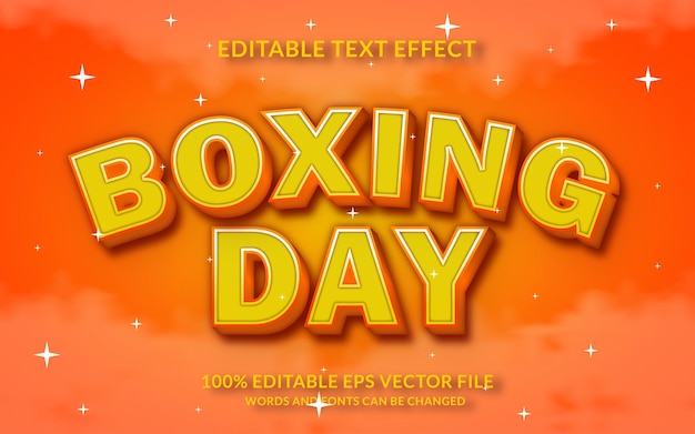 3d boxing day text effect editable text style