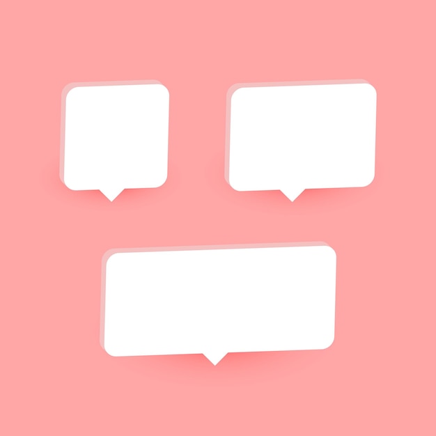 3d bubble chat icon collection on pink pastel background