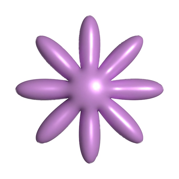 3d bubble shape flower Y2K style