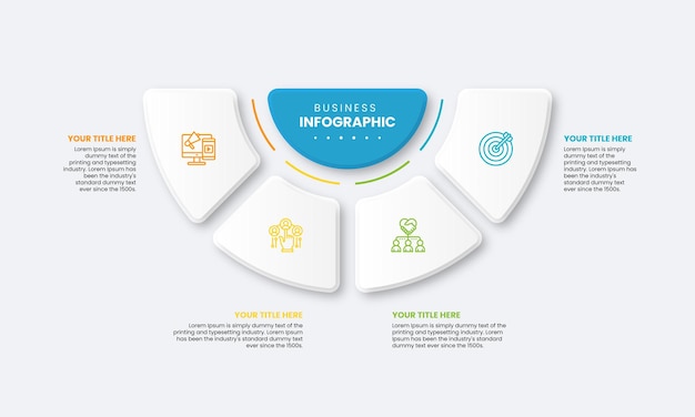 3D Business infographic design flowchart steps elements