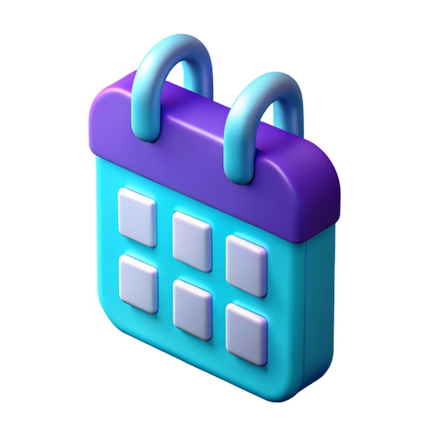 Vector 3d calendar icon blue and purple