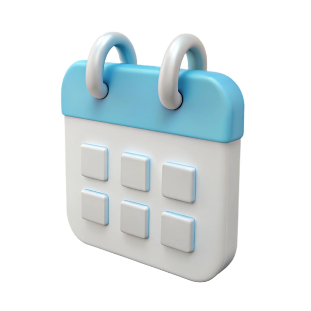 Vector 3d calendar icon blue and white