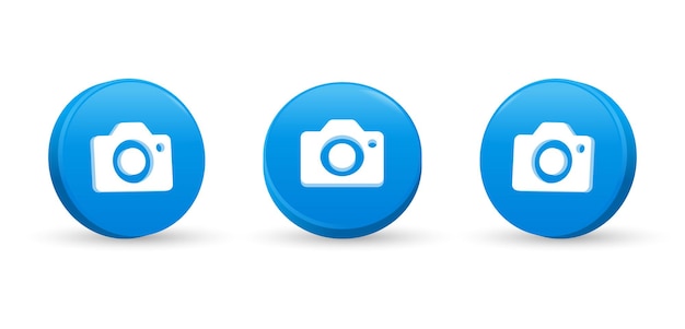 3d camera icon with gradient circle with modern frame or take a photo symbol in 3d rendering