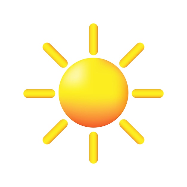 3D cartoon icon the weather forecast. Mostly sunny. Vector illustration.