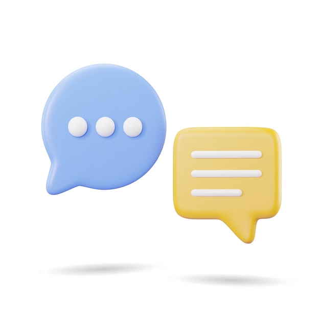 3d chat bubble icon vector illustration stylze dialogue symbol Background isolated