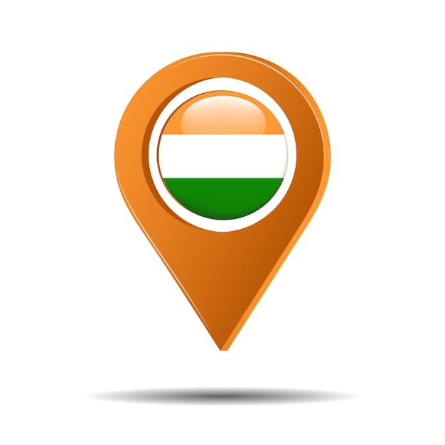 3d Check in point with a glossy button India national flag in the center of check mark