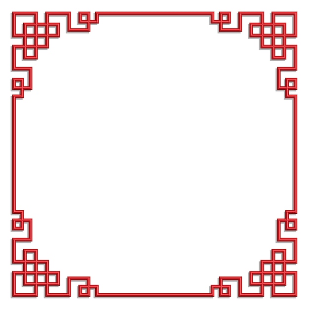 3D chinese pattern frame vector border art china style