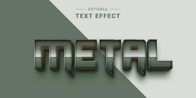 3D Chrome Metallic Text Effect