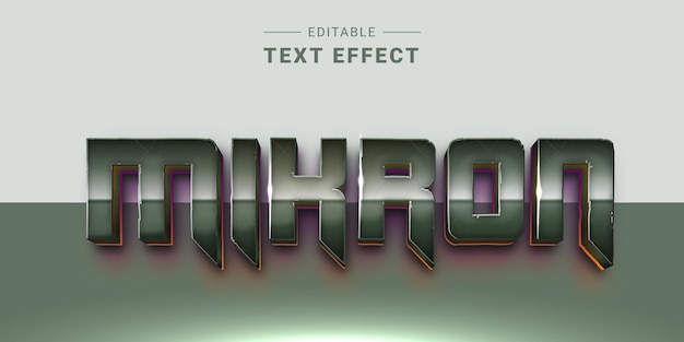 3D Chrome Metallic Text Effect