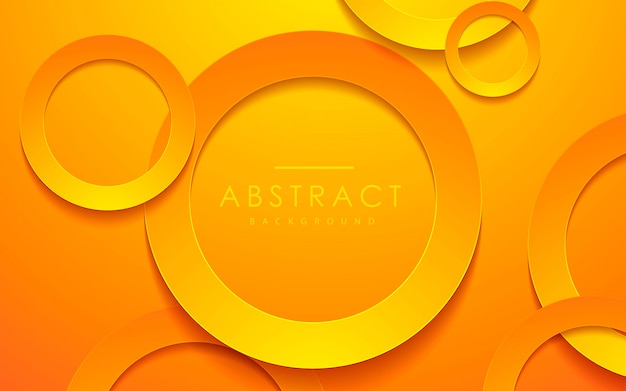 Vector 3d circle orange papercut layer background