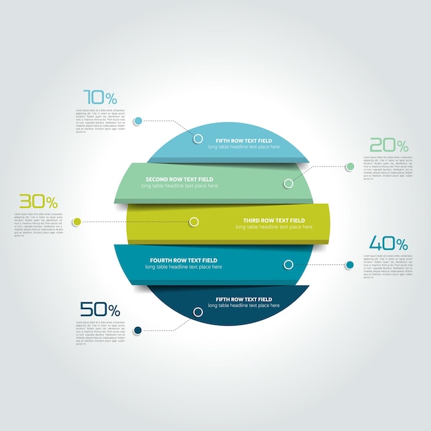 3d circle round infographic template chart scheme diagram table schedule element Vector