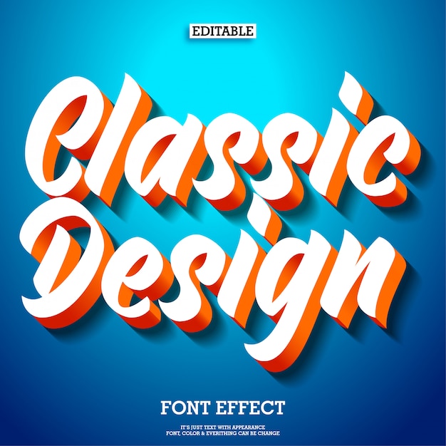 3d classic design text effect