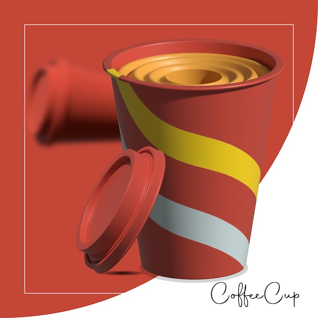 3d coffee paper cup