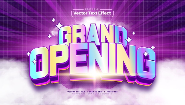 3D Colorful Grand Opening Text Effect