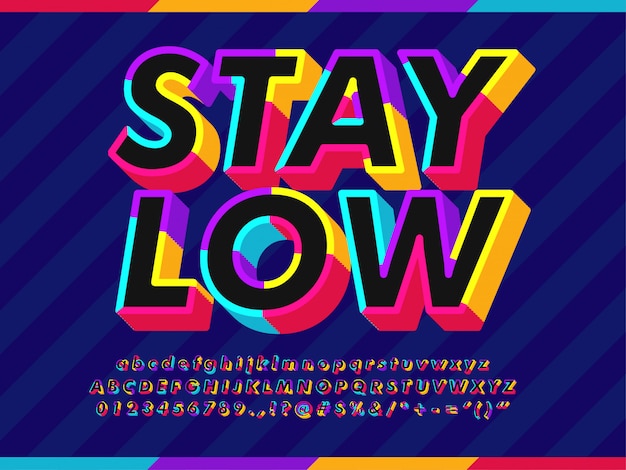 3d Colorful Outline Text Effect