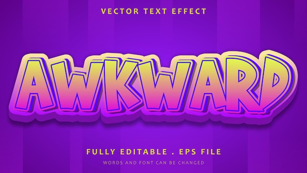 3d Colorful Word Awkward Editable Text Effect Design Template