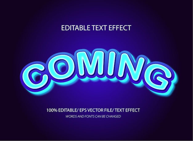 Vector 3d coming style text effect