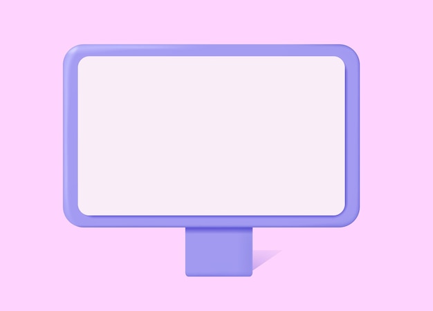 3d computer monitor on an isolated background. Vector illustration