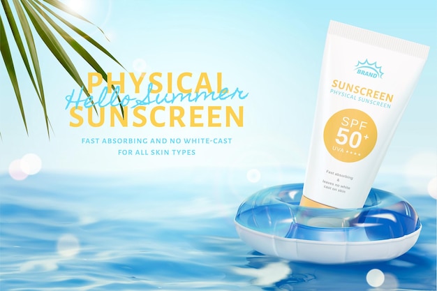 3d cosmetic ad in ocean theme