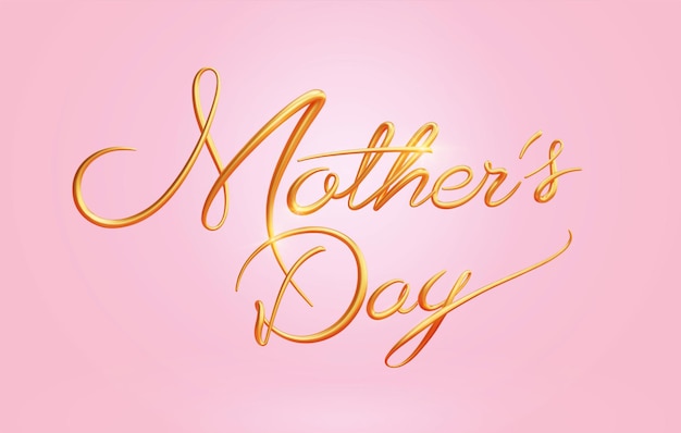 3d cursive text of mother's day