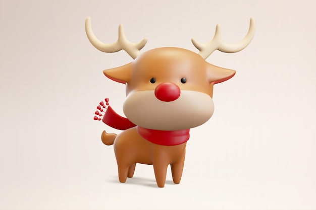 3d cute Christmas reindeer figurine