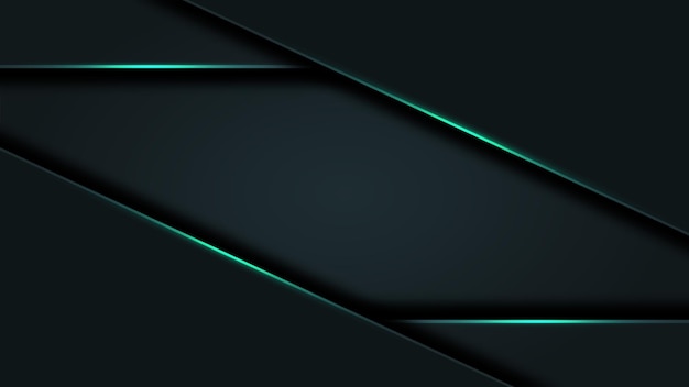 3D Dark Vector Background Green Highlight Technology Vector Background