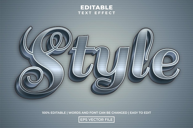 3D decoration style editable text effect template retro vintage text style