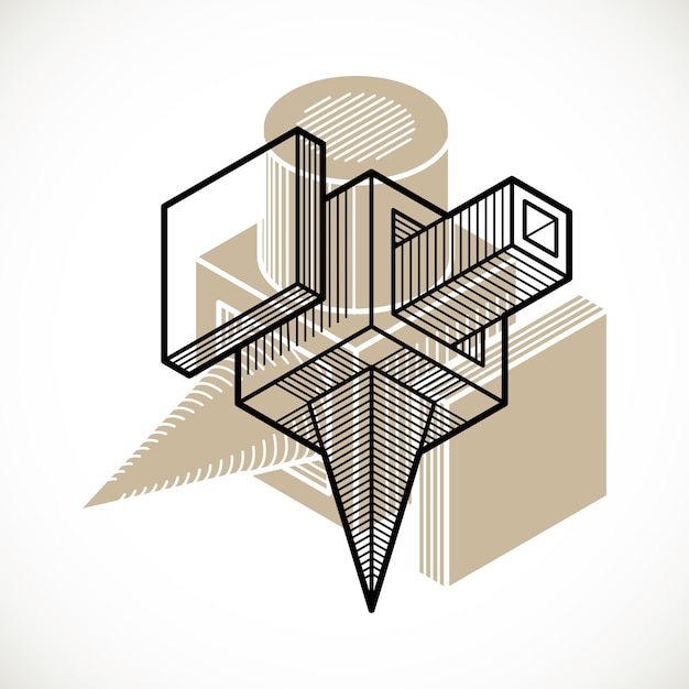 Vector 3d design, abstract vector dimensional cube shape.