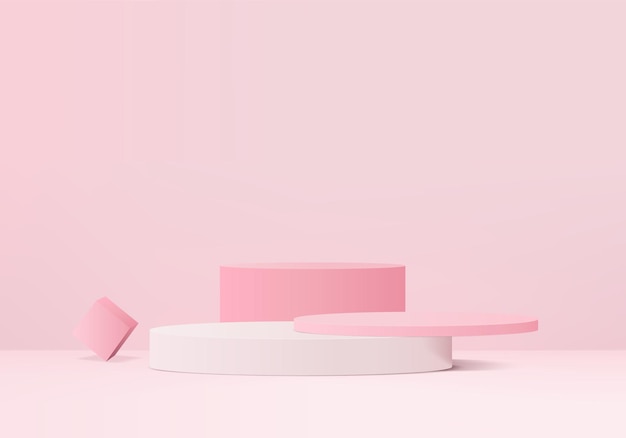 3d display product abstract minimal scene with geometric podium platform.