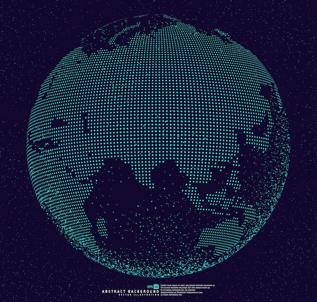 3D dotted globe abstract background