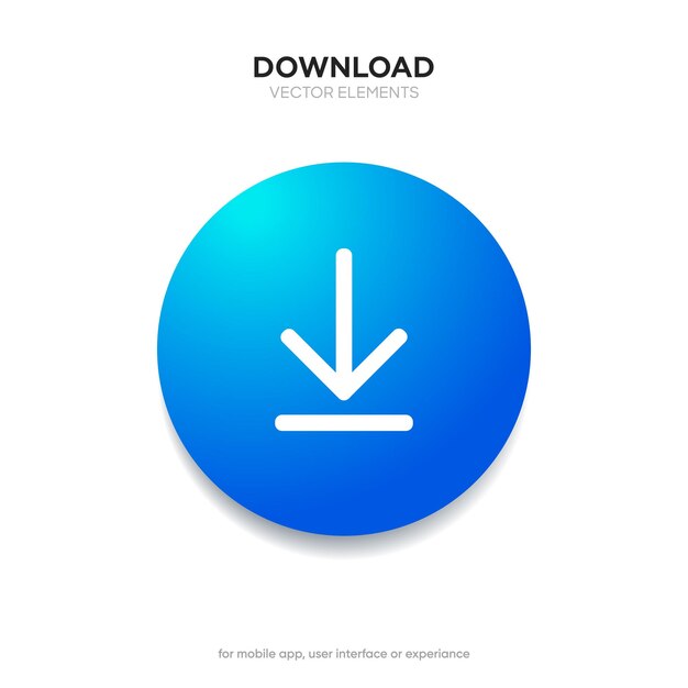 3d download icon button upload icon down arrow bottom side symbol save cloud icon push button