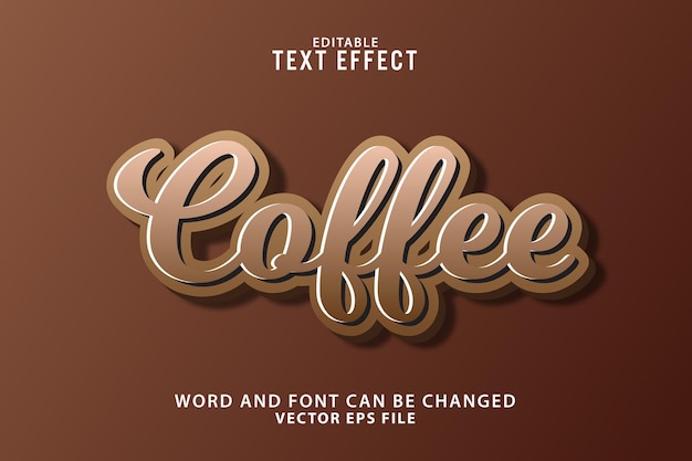 3d editable coffee text effect