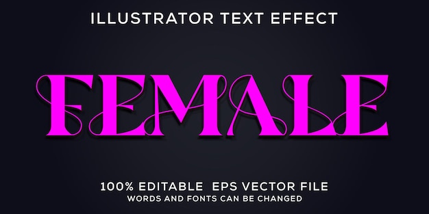 3d editable female text effect template Modern bright text effect