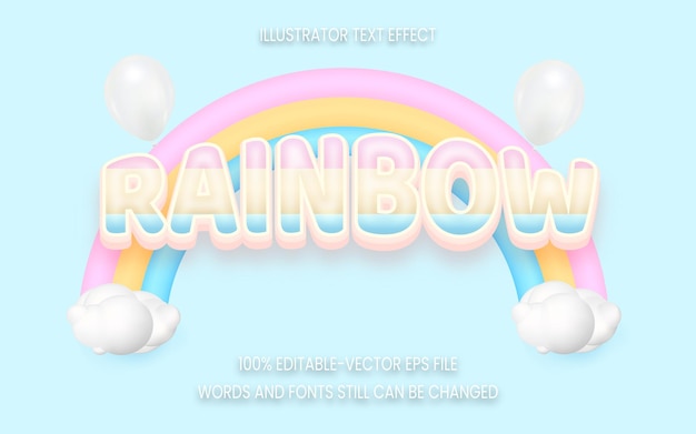 3d editable rainbow text effect