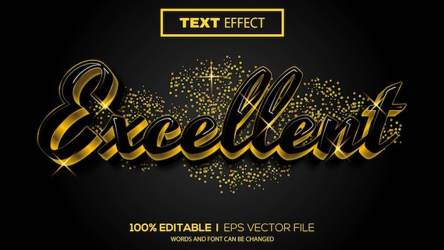 3d editable text effect excellent theme premium vector