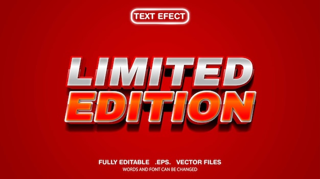 3d editable text effect limited edition theme premium vector