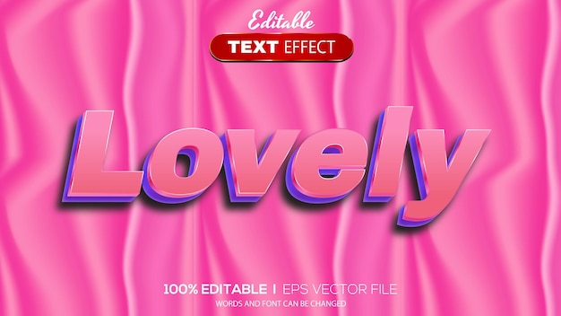 3D editable text effect lovely theme