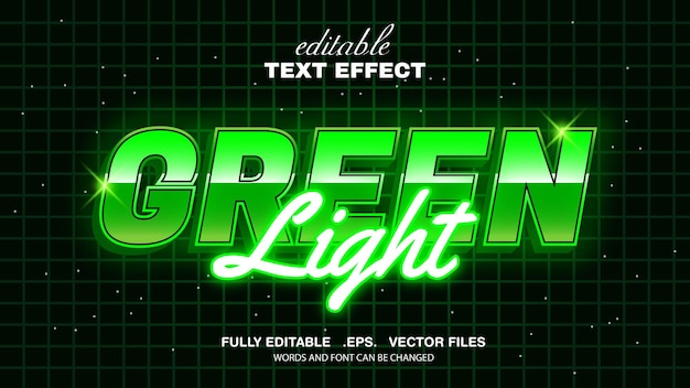 3d editable text effect ogreen light theme premium vector