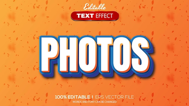 3D editable text effect photos theme