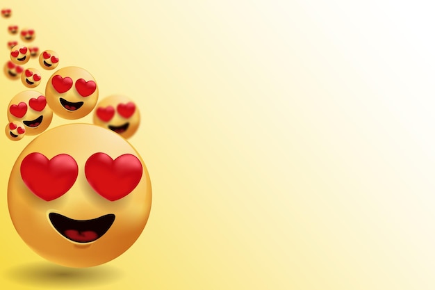 3D Emoticon Background Illustration