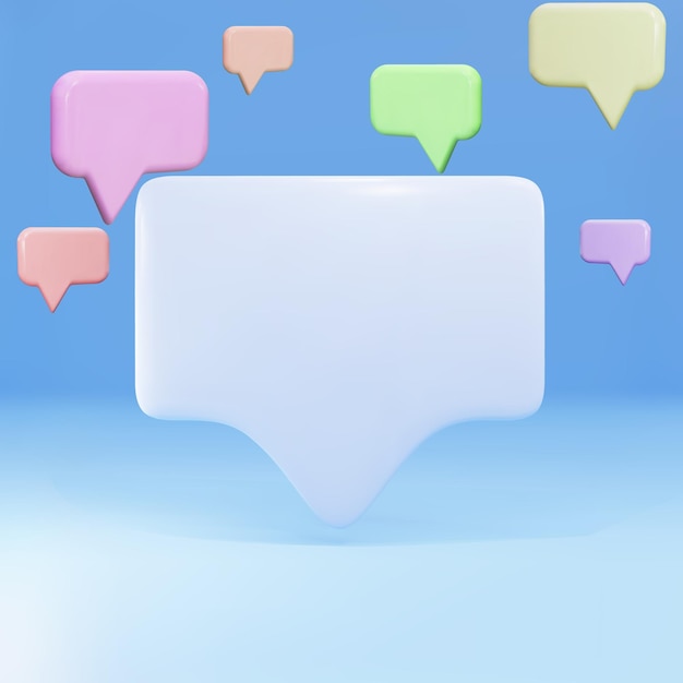 3d Empty popup message with speech bubbles