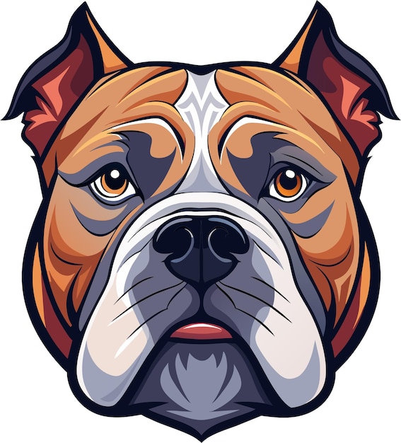 3D English Bulldog Face Vector Icon Striking Logo Design Clipart Isolated