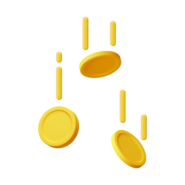 3D Falling Gold Coins Isolated Money Rain