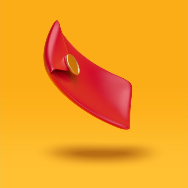 3d falling red envelope element