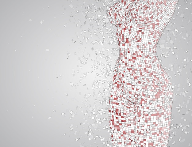 3d female body from square polygons