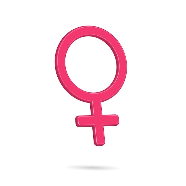 3D female icon illustration with pink color best for your property decoration images